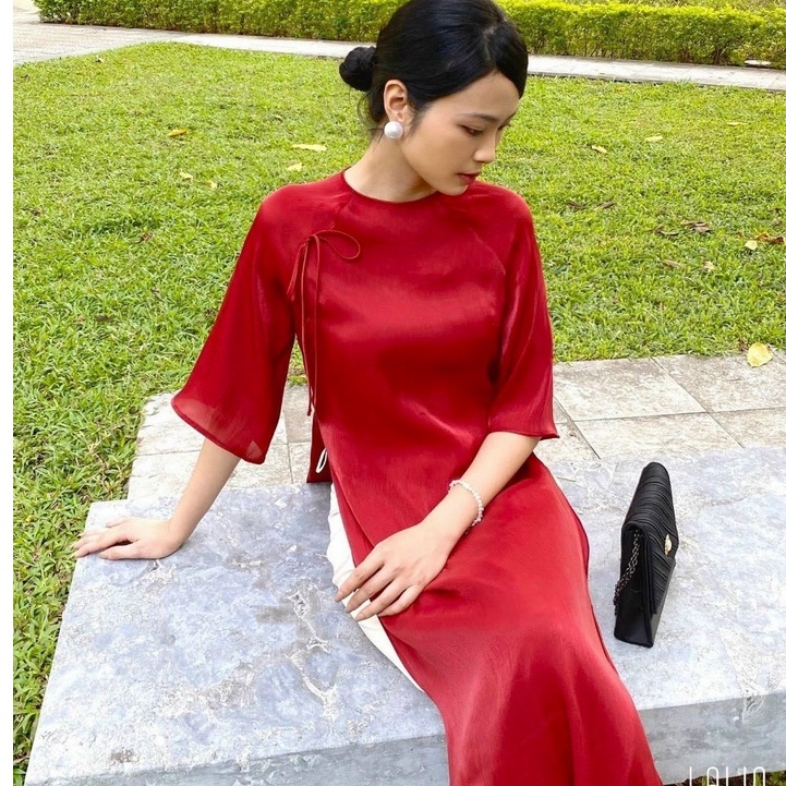 Áo Dài Cách Tân Dáng xuông Phù hợp đi chơi đi Chùa ngày Tết ,Ngày Lễ