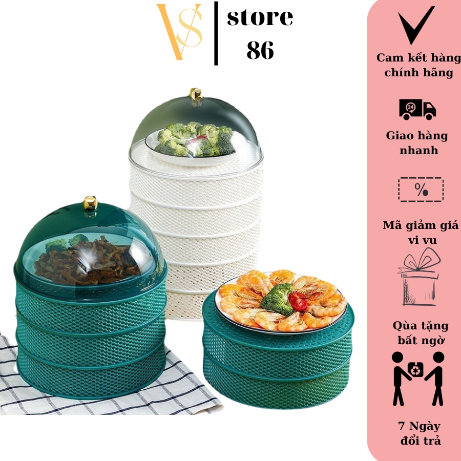 Lồng Bàn 5 Tầng KAMI Đậy Thức Ăn Thông Minh Đa Năng Giữ Nhiệt Chống Ruồi Muỗi Cao Cấp Kiểu Mới VS STORE