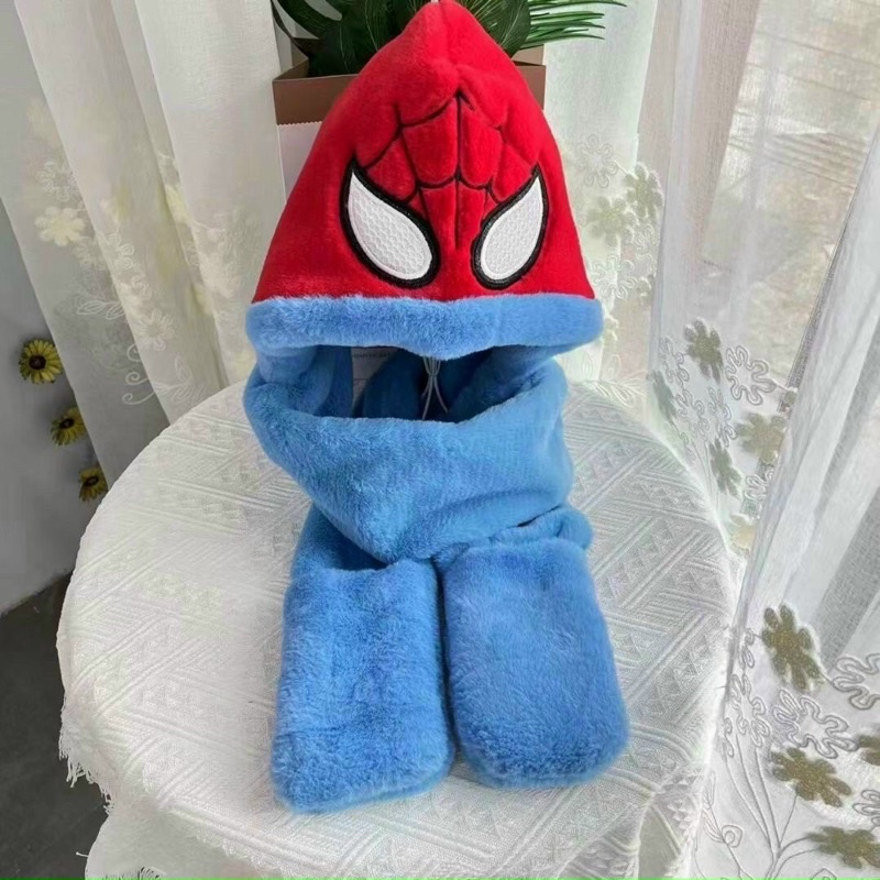Mũ lông kèm khăn có gang tay hình siêu nhân bé nào cũng mê