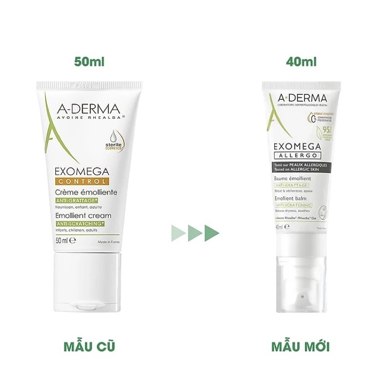 Kem dưỡng ẩm Aderma Exomega Control dành cho da khô, viêm da cơ địa