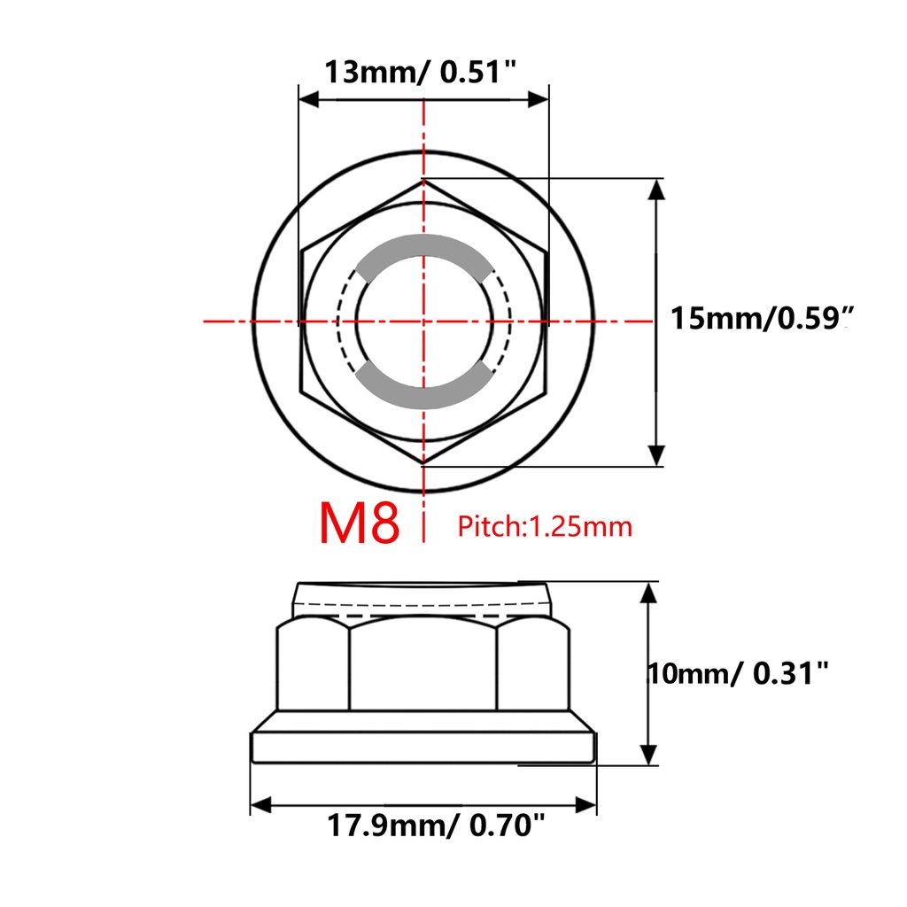 Đai ốc khóa xích WANYIFA bằng hợp kim titan gr5 m6 m8 m10 m12 cho xe đạp xe máy