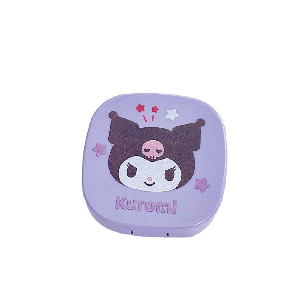 Hộp Đựng Kính Áp Tròng Họa Tiết Mèo Kuromi My Melody Dễ Thương Kèm Gương Tiện Dụng Phong Cách Hàn Quốc Cho Nam