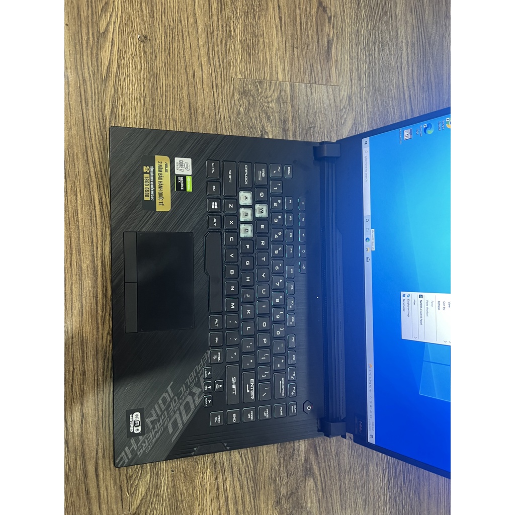 Laptop Asus Gaming Rog Strix G512 i7 10750H Ram 32G SSD 512GB MÀN 144Hz GTX1650Ti