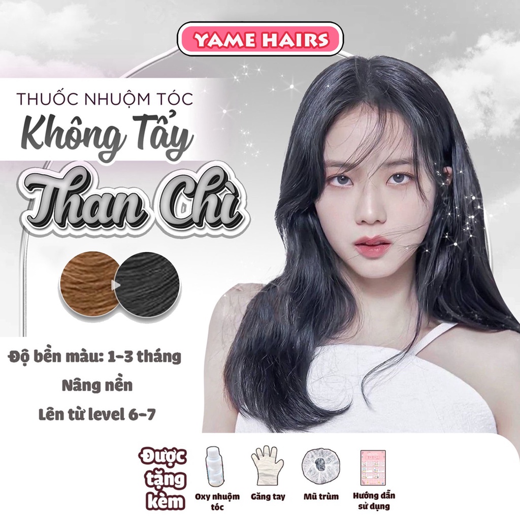 Thuốc nhuộm tóc THAN CHÌ lên từ nền đen không cần tẩy tóc | Yamehairs