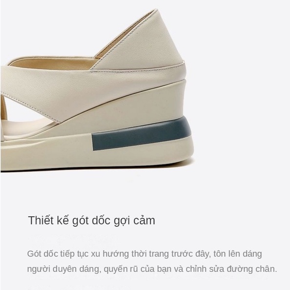 Sandal Cao Gót Hở Ngón Đế Xuồng Dày Phong Cách