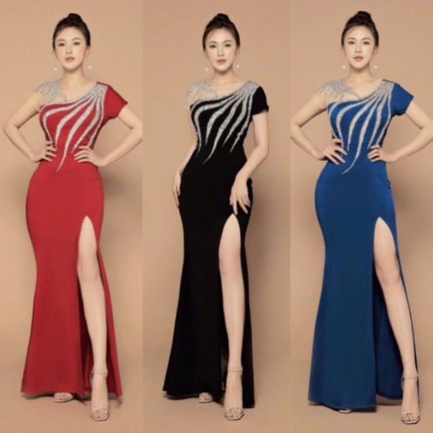 Đầm dạ hội đính hạt cao cấp kèm ảnh thật (đầm dự tiệc cao cấp) tặng hoa tai thời trang xinh xắn