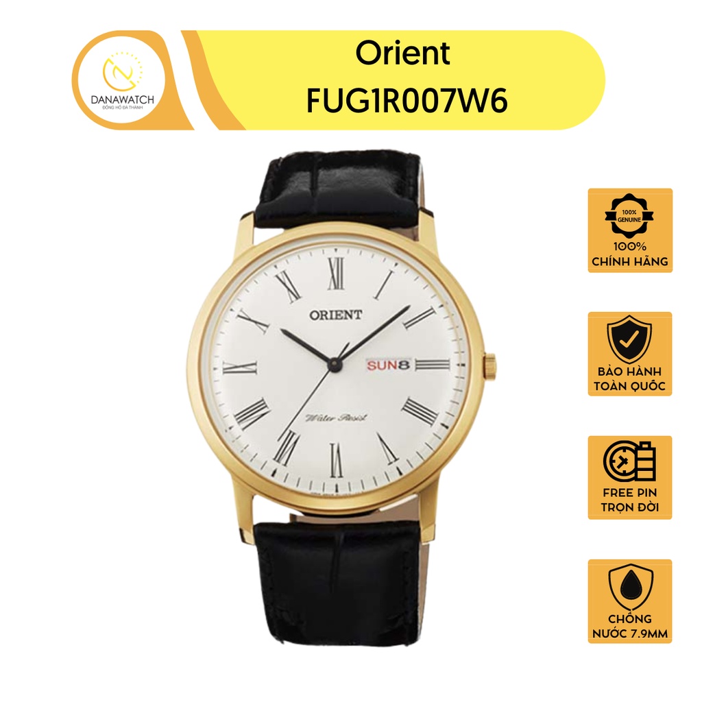Đồng hồ nam Orient FUG1R007W6 chính hãng mạ vàng dây da mềm mại thiết kế sang trọng cổ điển khả năng chịu bền cao