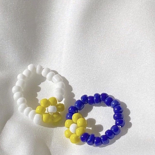 Nhẫn Hạt Cườm Hoa Màu Pastel Baby Dễ Thương