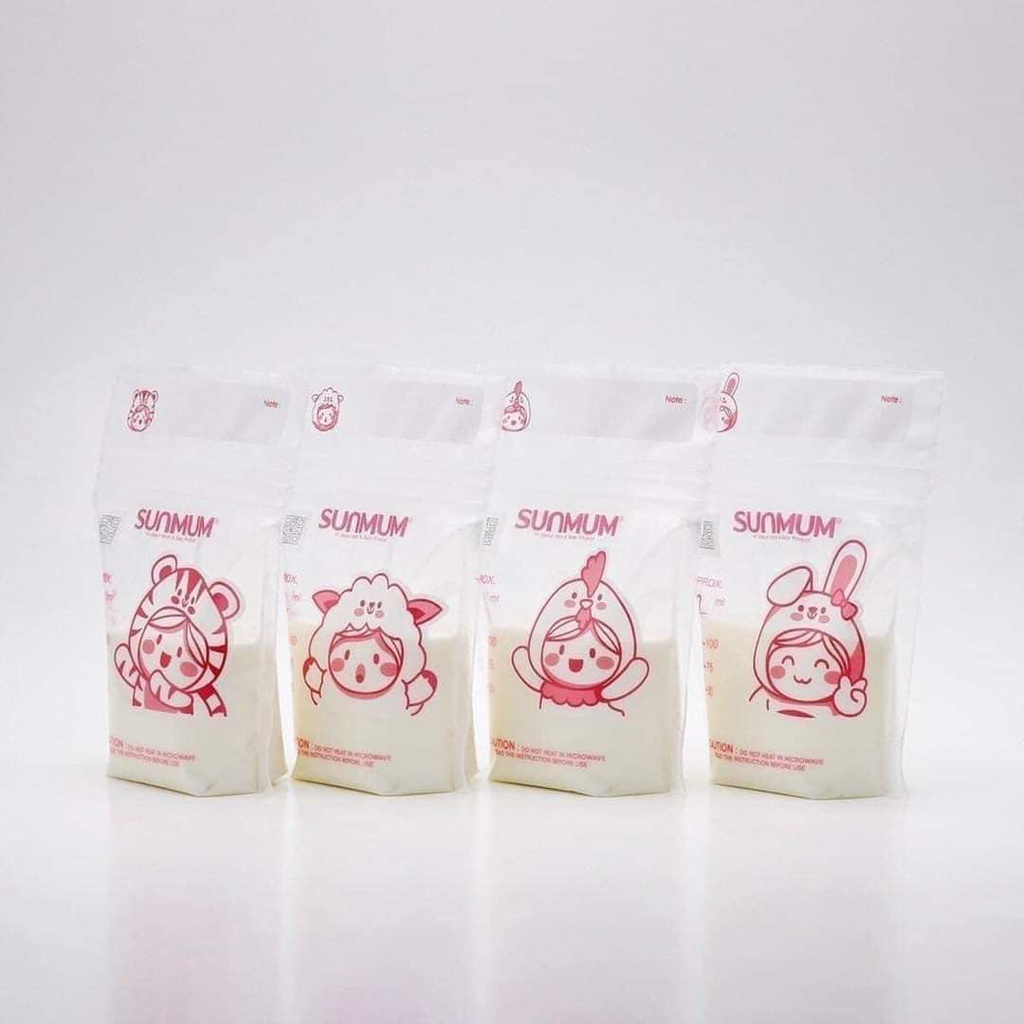 [HỘP 50] Túi Trữ Sữa Sunmum Thái Lan Mẫu Mới - Túi Trữ Sữa 3 Zip Loại 250ml - 8850257320282