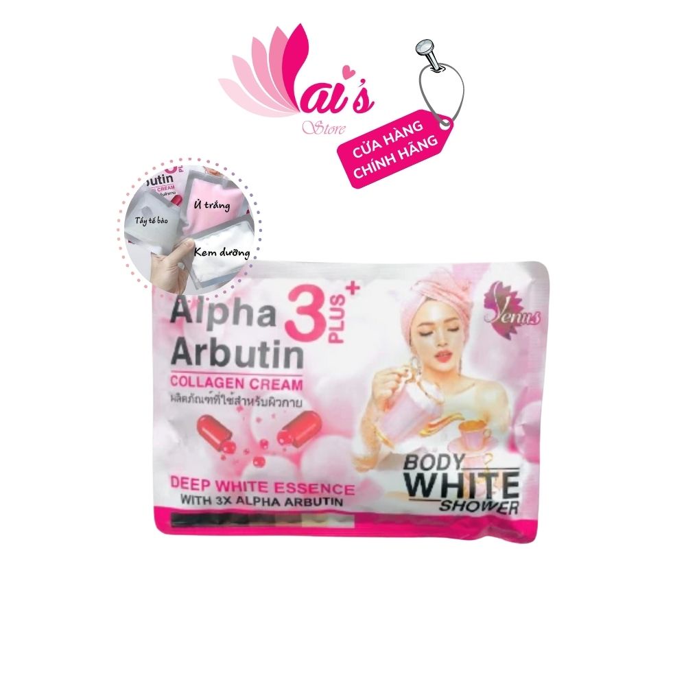 Tắm Trắng Toàn Thân Alpha Arbutin Collagen Cream 3 Plus+ Thái Lan Tẩy Tế