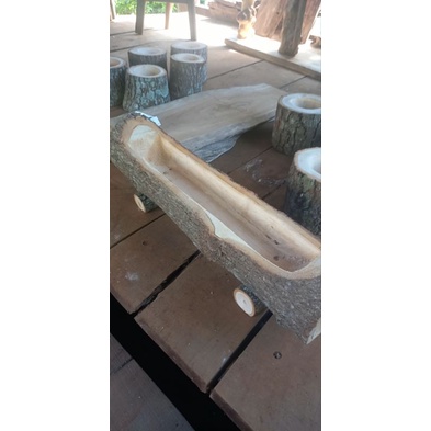 Chậu gỗ dài 60 cm có chân