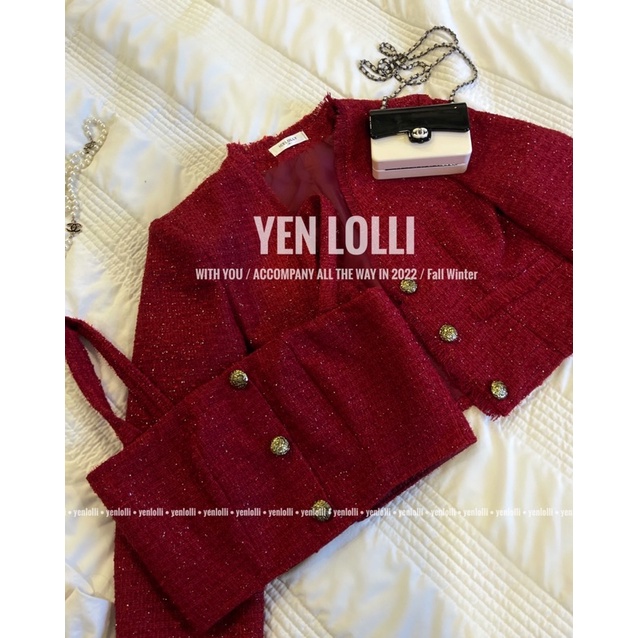 SET DẠ TWEED KÈM ÁO DẠ 2 DÂY HÀNG THIẾT KẾ