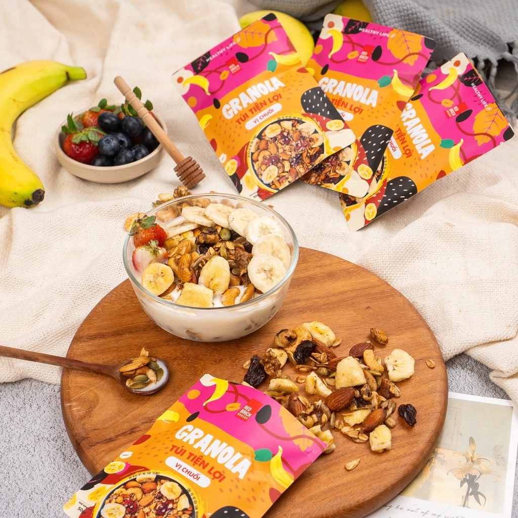 Combo 10 Túi Granola Tiện Lợi 50g Phiên Bản Nâng Cấp Siêu Healthy Ngũ Cốc