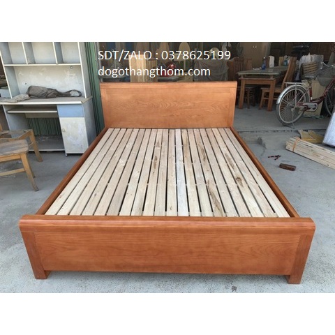 giường gỗ sồi 1m6x2m rác nan