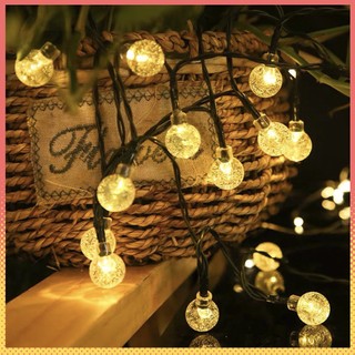 Dây đèn led trang trí bi tròn bọt biển 10 mét 40 bóng sáng vàng - dây đèn led trang trí giáng sinh decor phòng ngủ dn