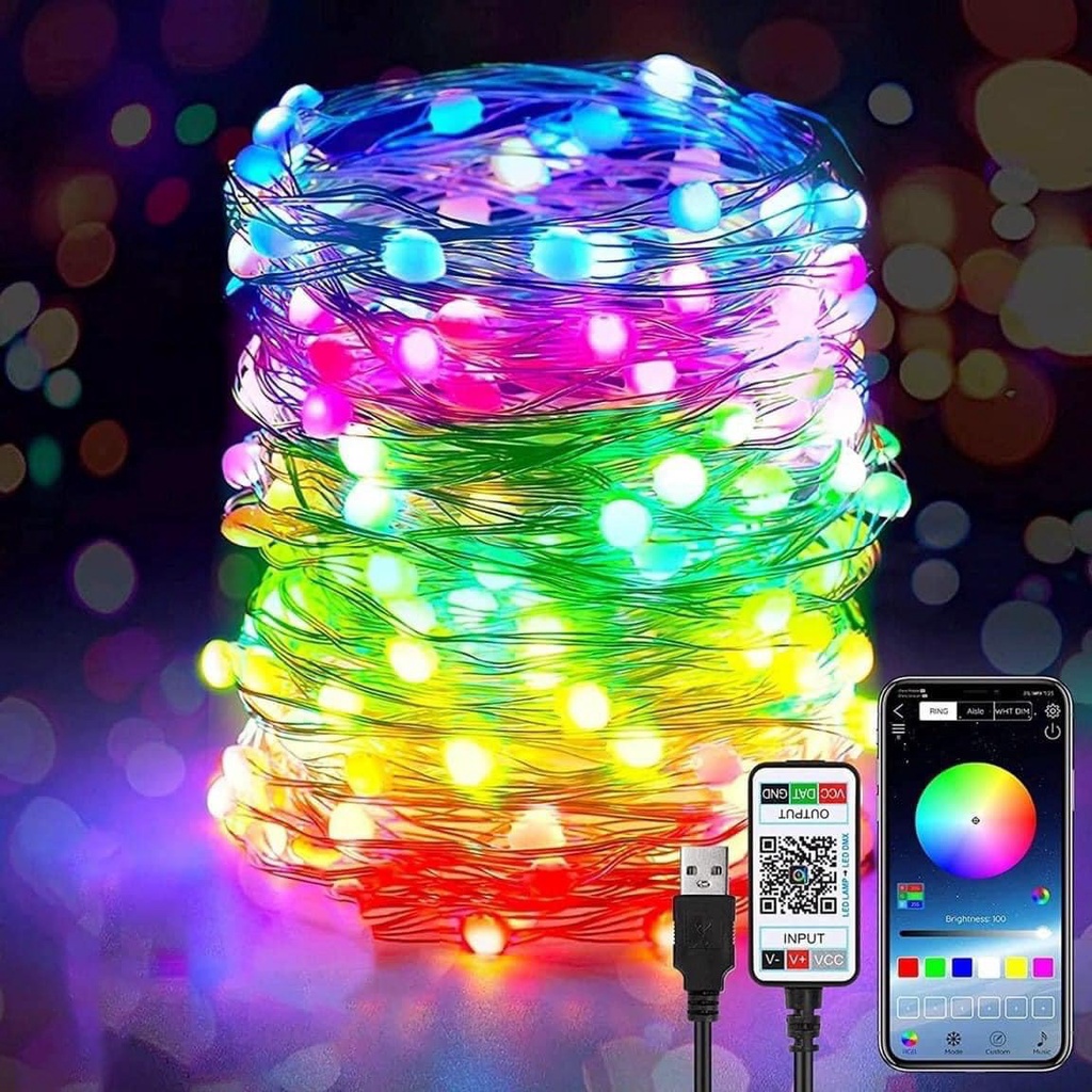 Đèn Led đuổi TikTok  10m có Điều Khiển + chỉnh app điện thoại + cảm biến âm thanh