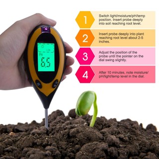 Máy đo độ PH đất, đo độ ẩm đất, đo ánh sáng, nhiệt độ 4in1