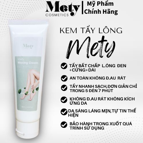 Kem tẩy lông cho da nhạy cảm Mety (100ml) Mety dùng cho Vùng kín, Bikini, Nách, Chân, Tay, Bụng, Ngực Chính Hãng