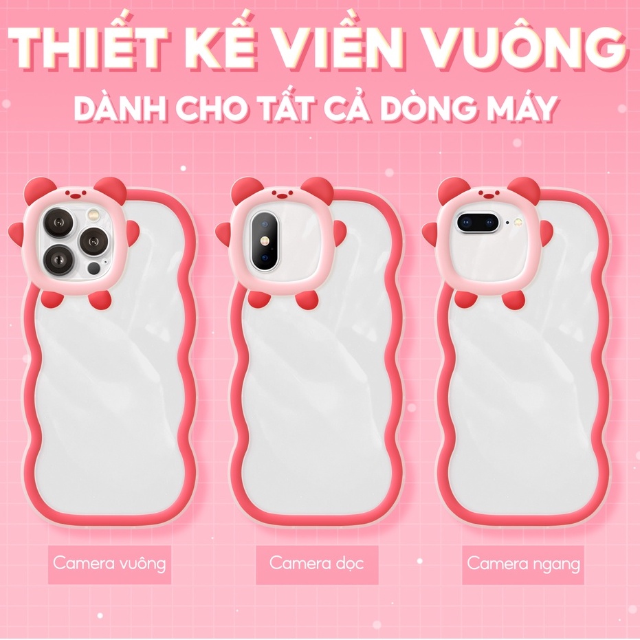 Ốp điện thoại iphone viền gấu lượn sóng Vịt mặt trời 6/6plus/6s/6splus/7/7plus8/8plusx/xr/xs11/12/13/pro/max/plus/promax