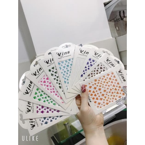 Sticker dán móng trang trí nail mẫu lá bài cơ rô chuồng bích nhiều mẫu mới