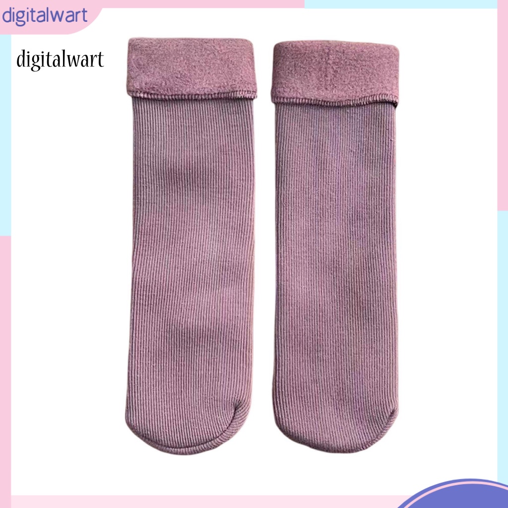Kỹ Thuật Số| 1 Đôi Tất Lông Cừu Màu Trơn Giữ Ấm Co Giãn Thoải Mái Dùng Hàng Ngày