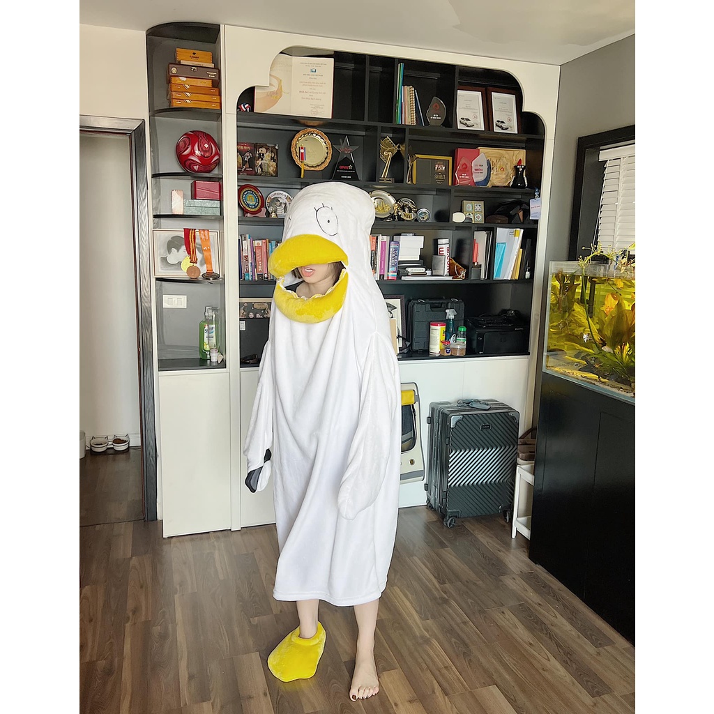 Đồ ngủ vịt váy ngủ vịt đầu to mỏ vàng đáng yêu phong cách ulzzang hàn quốc