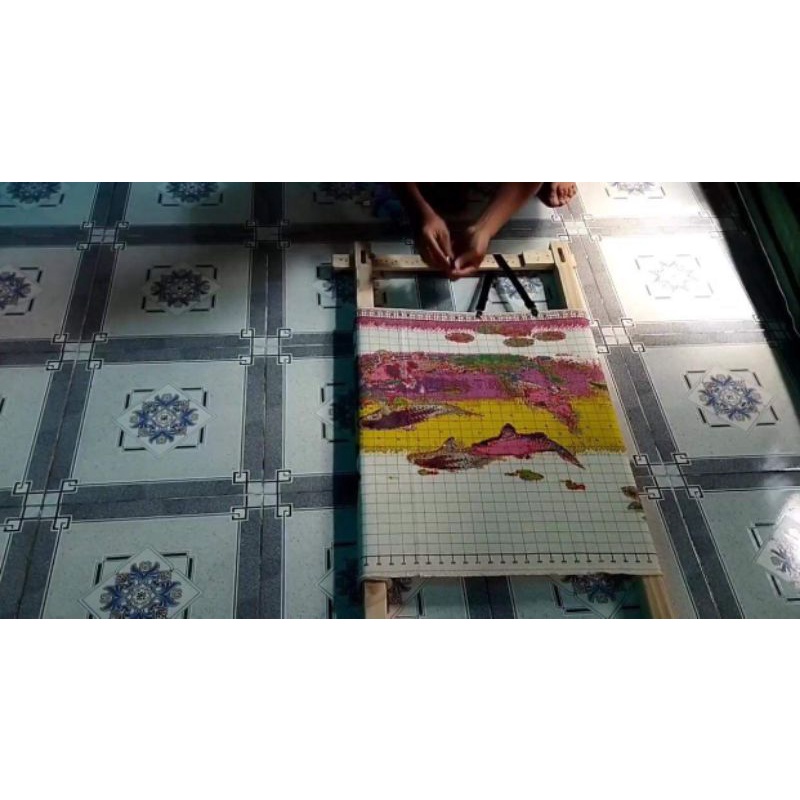 Khung thêu tranh bằng gỗ 100x60cm