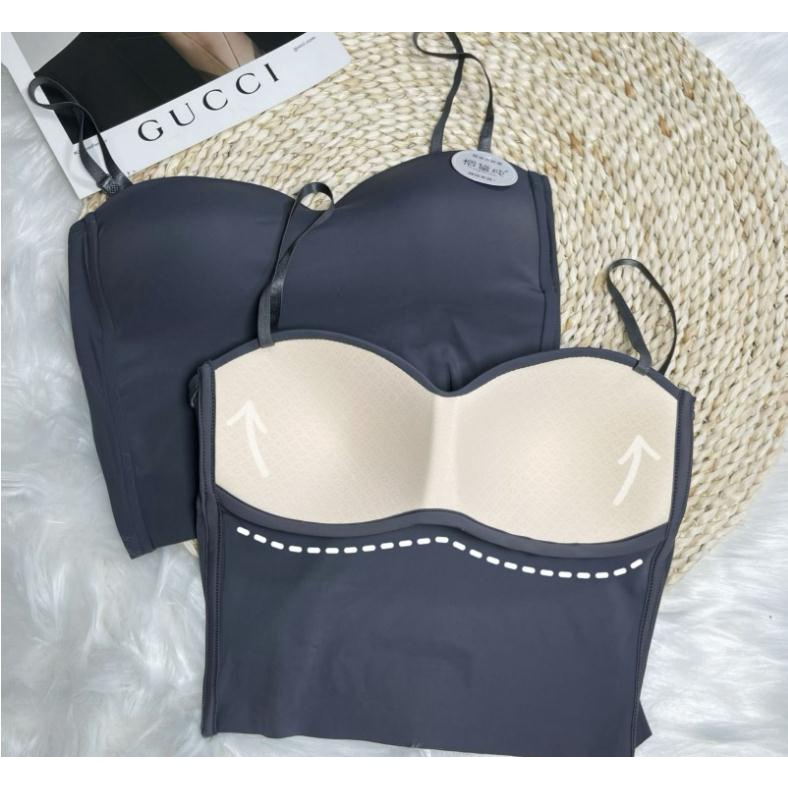 One Áo Hai Dây Có Mút Đệm Ngực Chất Liệu Lụa Lạnh Mỏng Thoải Mái Thời Trang JP5