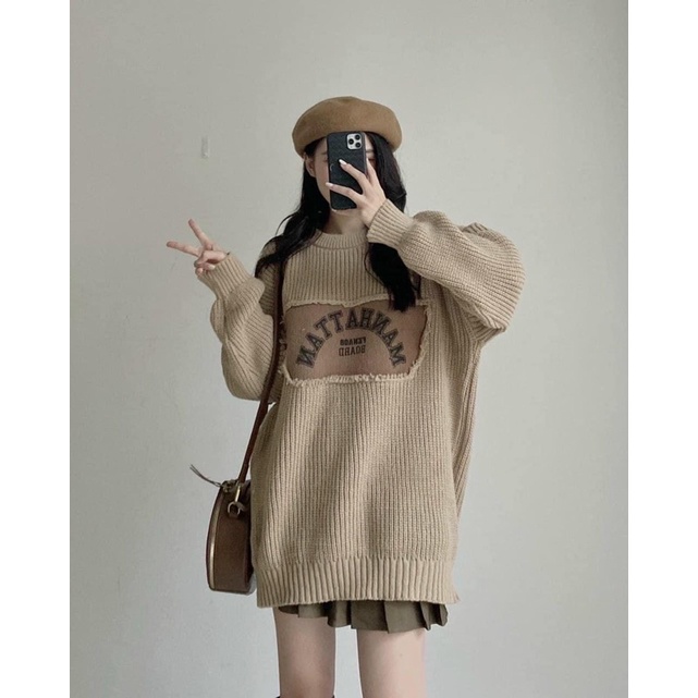 ÁO LEN CHỮ RÁCH MANHATTAN