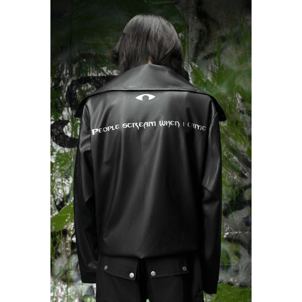 Áo khoác da T3E - màu đen