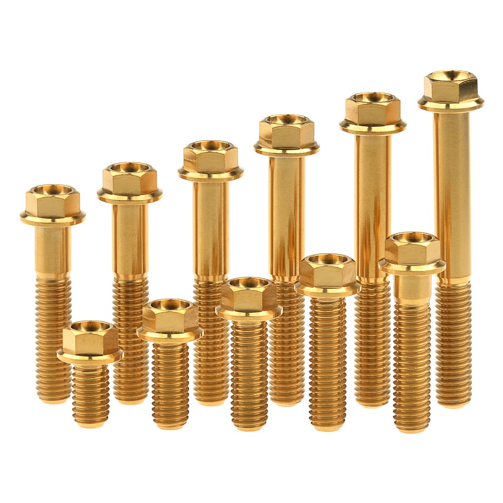 Bu Lông Lục Giác Bằng Titan M8x15 20 25 30 35 40 45 55 60 65mm P1.25mm Chuyên Dụng Cho Xe Mô Tô