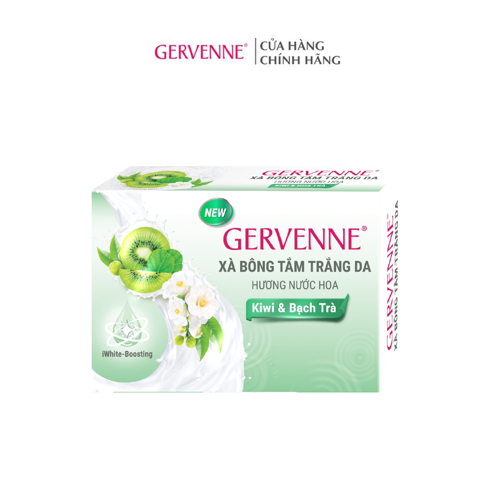 [HB GIFT] Combo 2 xà phòng hương nước hoa Gervenne Kiwi và Bạch Trà 90g/ hộp