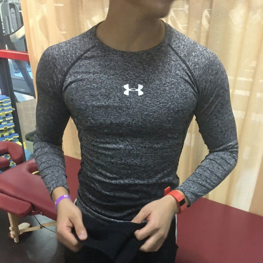 Áo Thể Thao Dài Tay Ôm Dáng Chất Liệu Co Giãn Tốt Nhanh Khô Cao Cấp Cho Nam