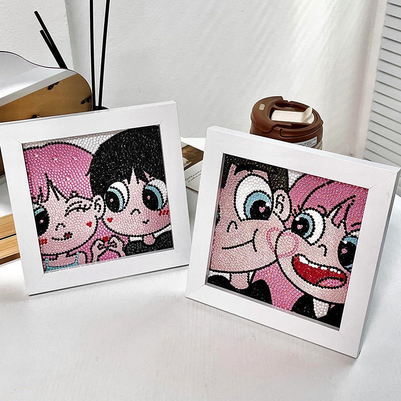 Bộ Tranh Đính Đá Tự Làm Họa Tiết Hoạt Hình Dễ Thương Cho Bé