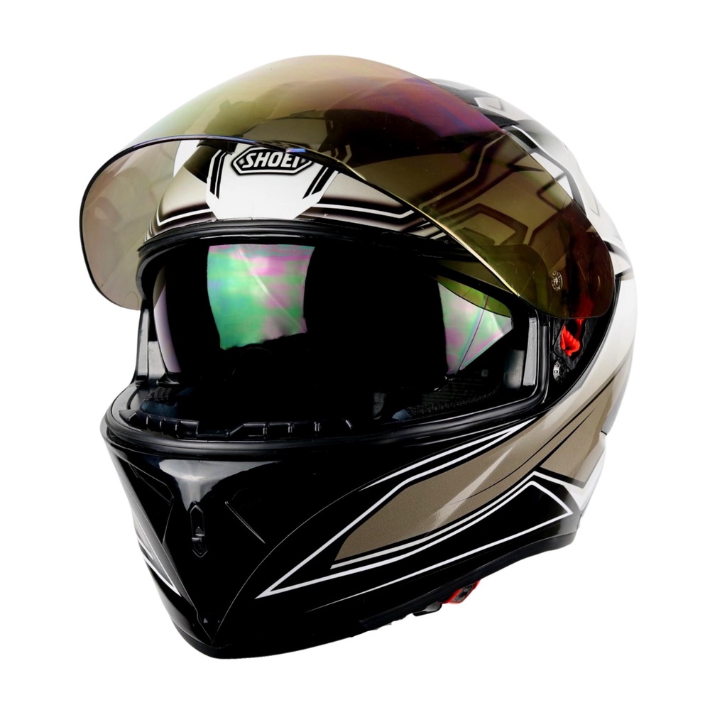 Mũ bảo hiểm fullface 2 kính M266 lên tem Shoei Bạc - Tapu Shop