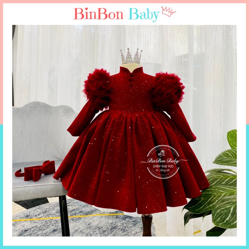 Váy công chúa cho bé BinBon Baby,đầm công chúa tay xù dài