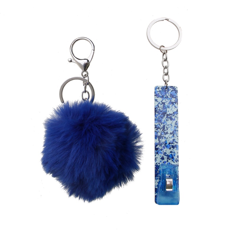 Móc Chìa Khóa / Thẻ Tín Dụng Bằng Acrylic Kèm Bóng Lông Giả Tiện Dụng Cho Xe Hơi
