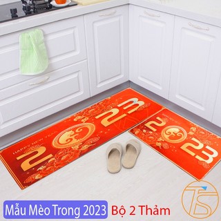 Thảm Trải Sàn Nhà Bếp Có Chống Trơn Trượt Họa Tiết 3D Sôi Động - Thảm Thấm Nước Nhà Tắm