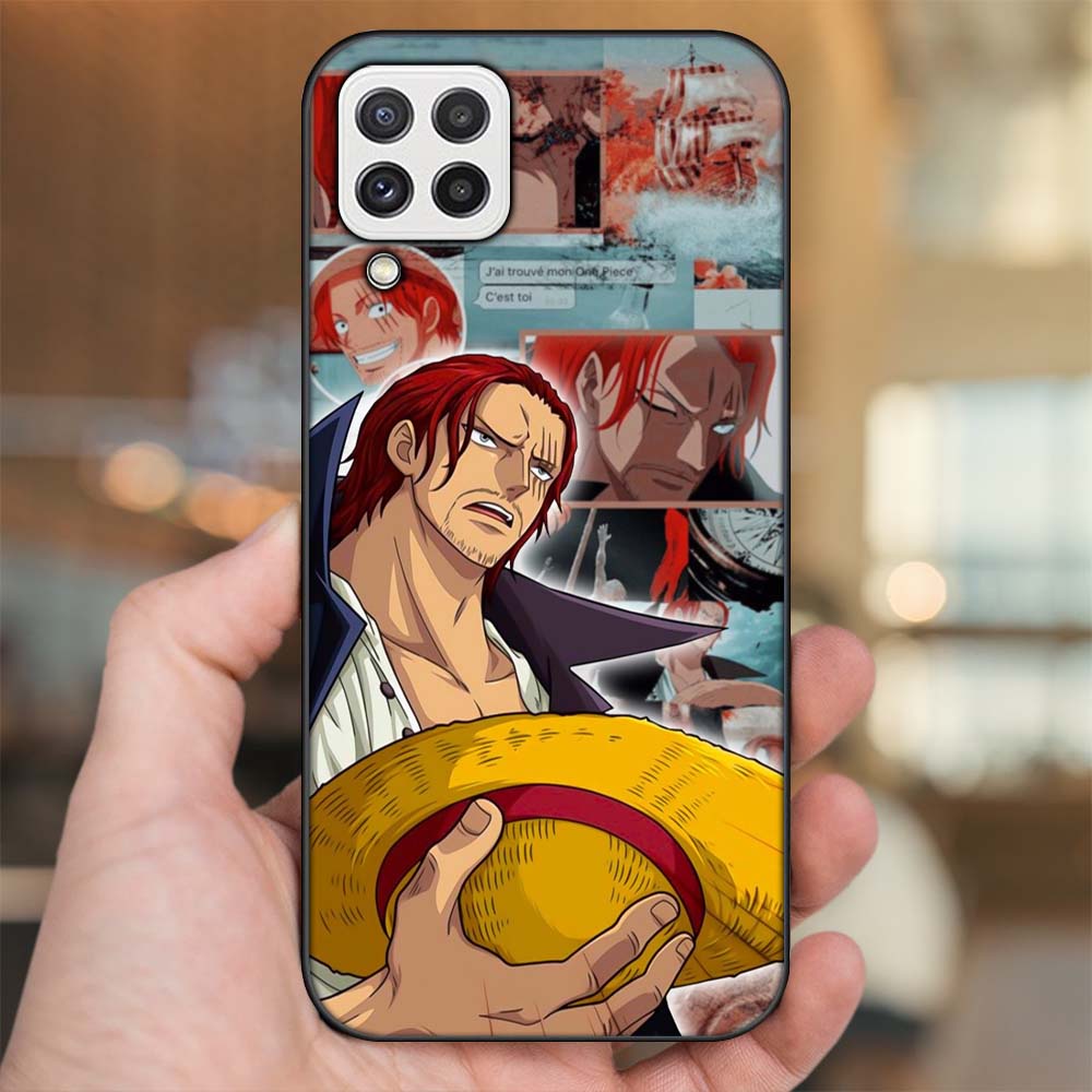 Ốp lưng Samsung A22 4G, A22 5G viền đen in hình Shanks One Piece Đảo Hải Tặc