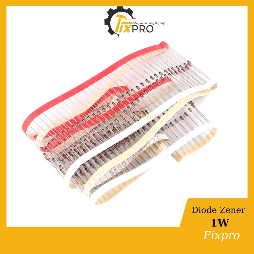 Diode zener 3.3V/3.9V/5.1V/5.6V/6.2V/9.1V/12V/15V/18V/20V/24V 1W túi 10 con.