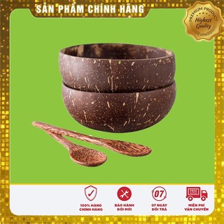 Bát chén gáo dừa và muỗng size lớn, bộ chén gáo dừa và thìa lớn, combo chén gáo dừa và muỗng thìa