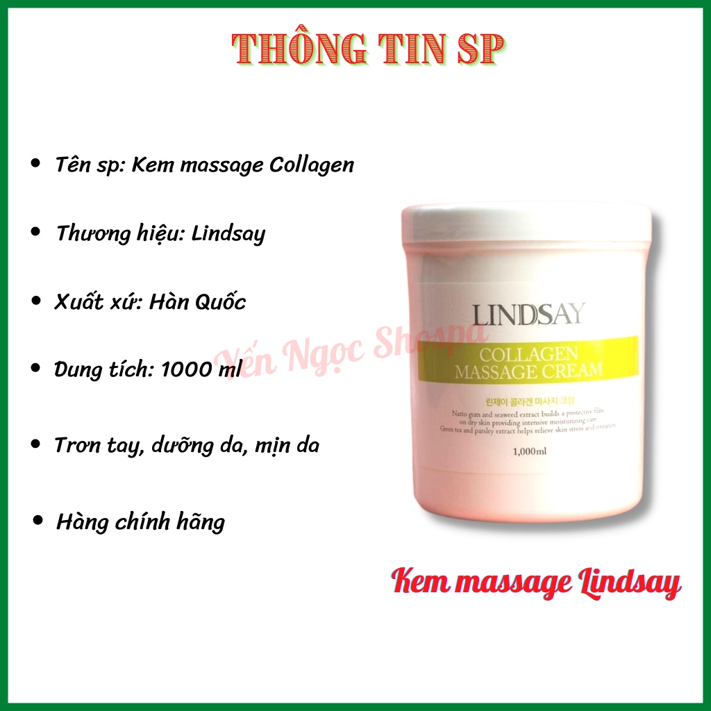 Kem massage Lindsay hũ 1000gr chính hãng
