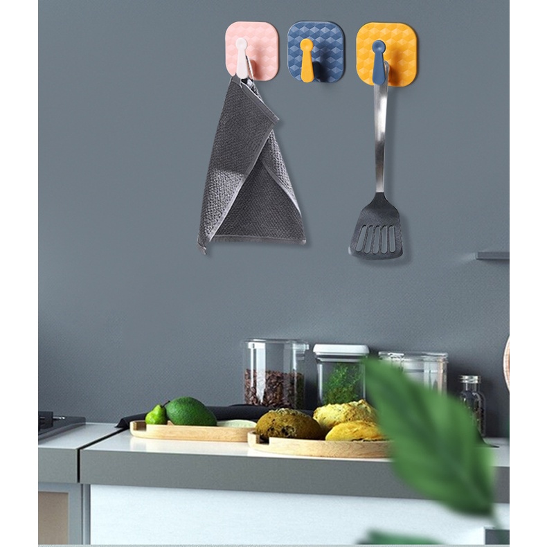 Móc Treo Đồ Dán Tường Không Cần Khoan Màu Sắc Tương Phản Cho Nhà Bếp Nhà Tắm