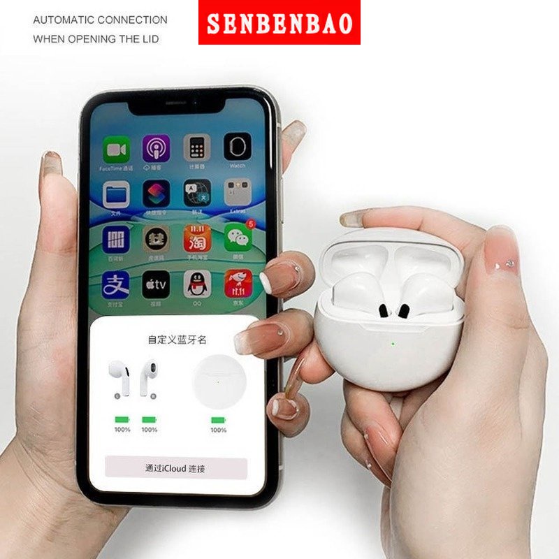 Tai nghe bluetooth không dây SENBENBAO Air Pro 6 TWS có micro hỗ trợ tập thể thao thích hợp cho Apple IPhone Xiaomi