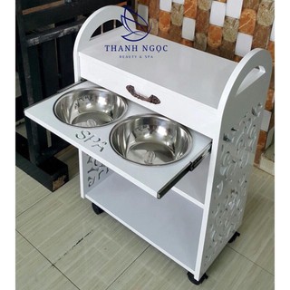 XE ĐẨY SPA GỖ CÓ NGĂN ĐỂ BÁT NƯỚC