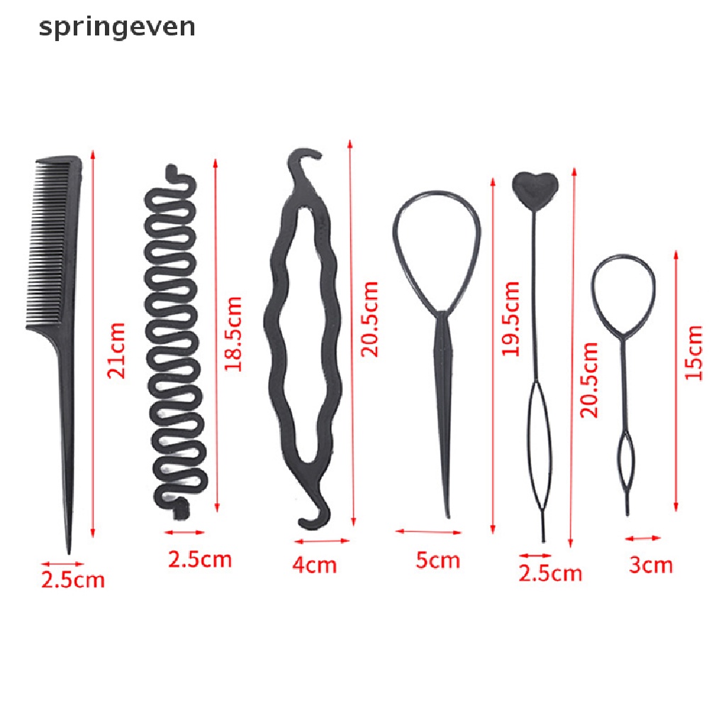 Bộ 6 Dụng Cụ Tạo Kiểu Tóc Xuyên Thấu Tiện Dụng