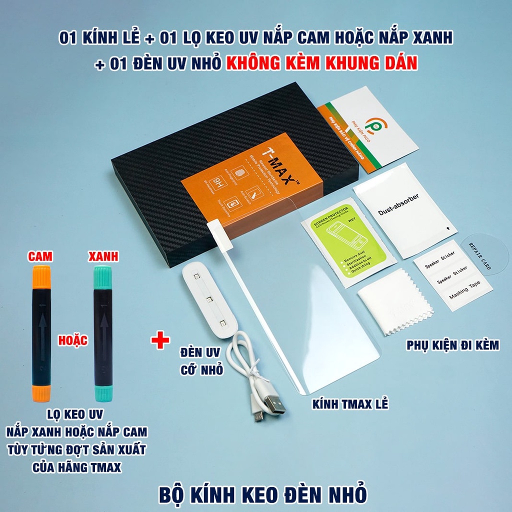Kính cường lực Samsung S23 Ultra nhận vân tay màn hình đèn UV cỡ lớn T-Max - Dán màn hình Samsung Galaxy S23 Ultra