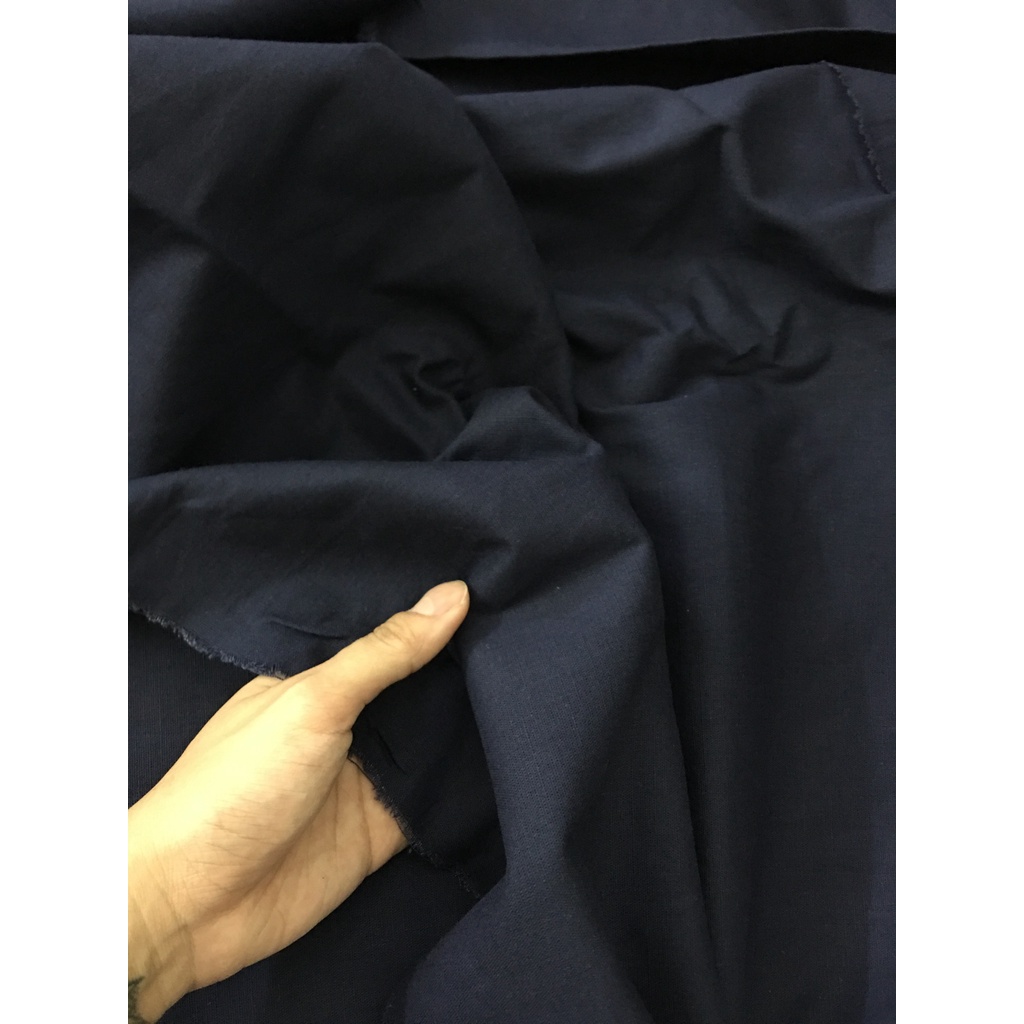 vải linen xanh đen giãn nhẹ