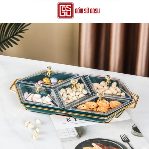 Khay đựng bánh kẹo tết hoa quả Sang Trọng