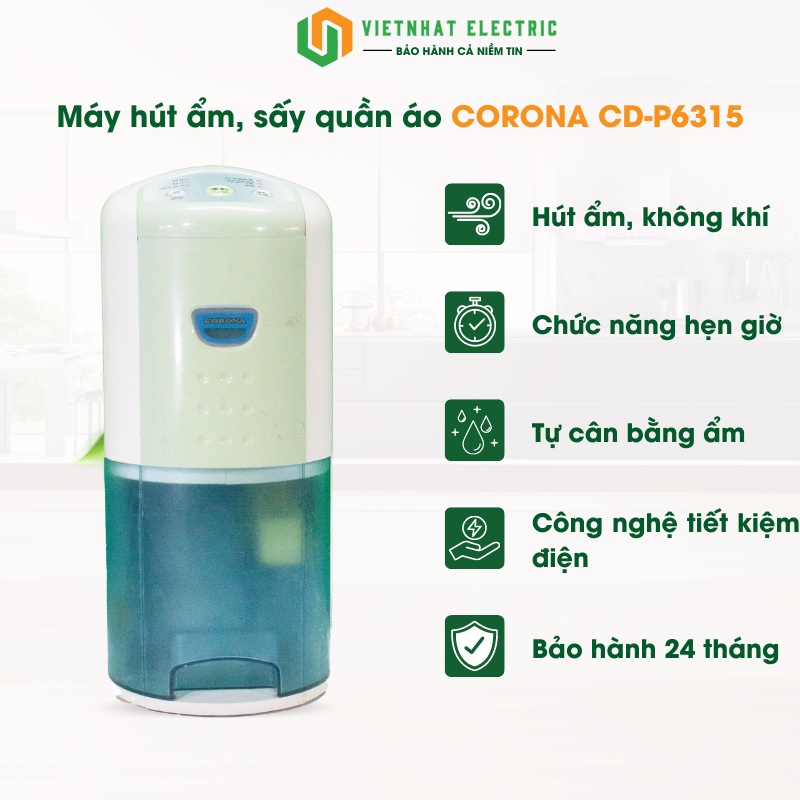Máy hút ẩm, sấy quần áo CO-RONA CD-P6315 Nội Địa Nhật
